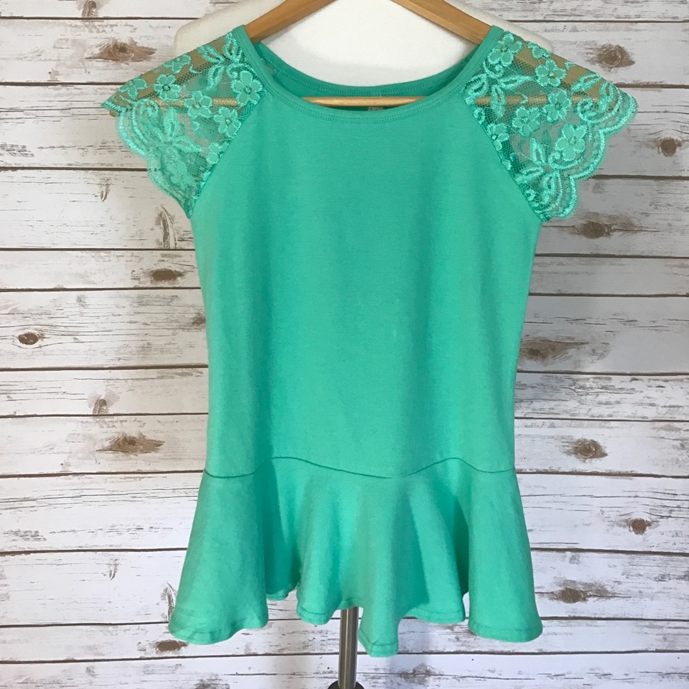 Teal Peplum Top